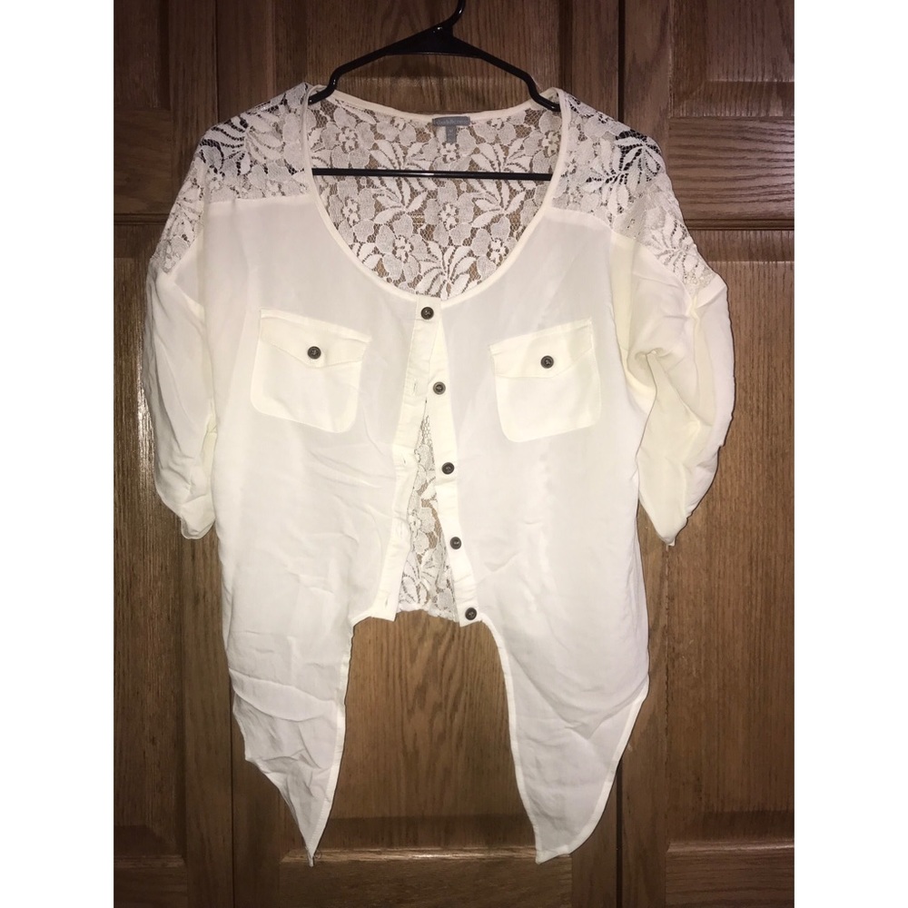 Cream Tie Crop Top